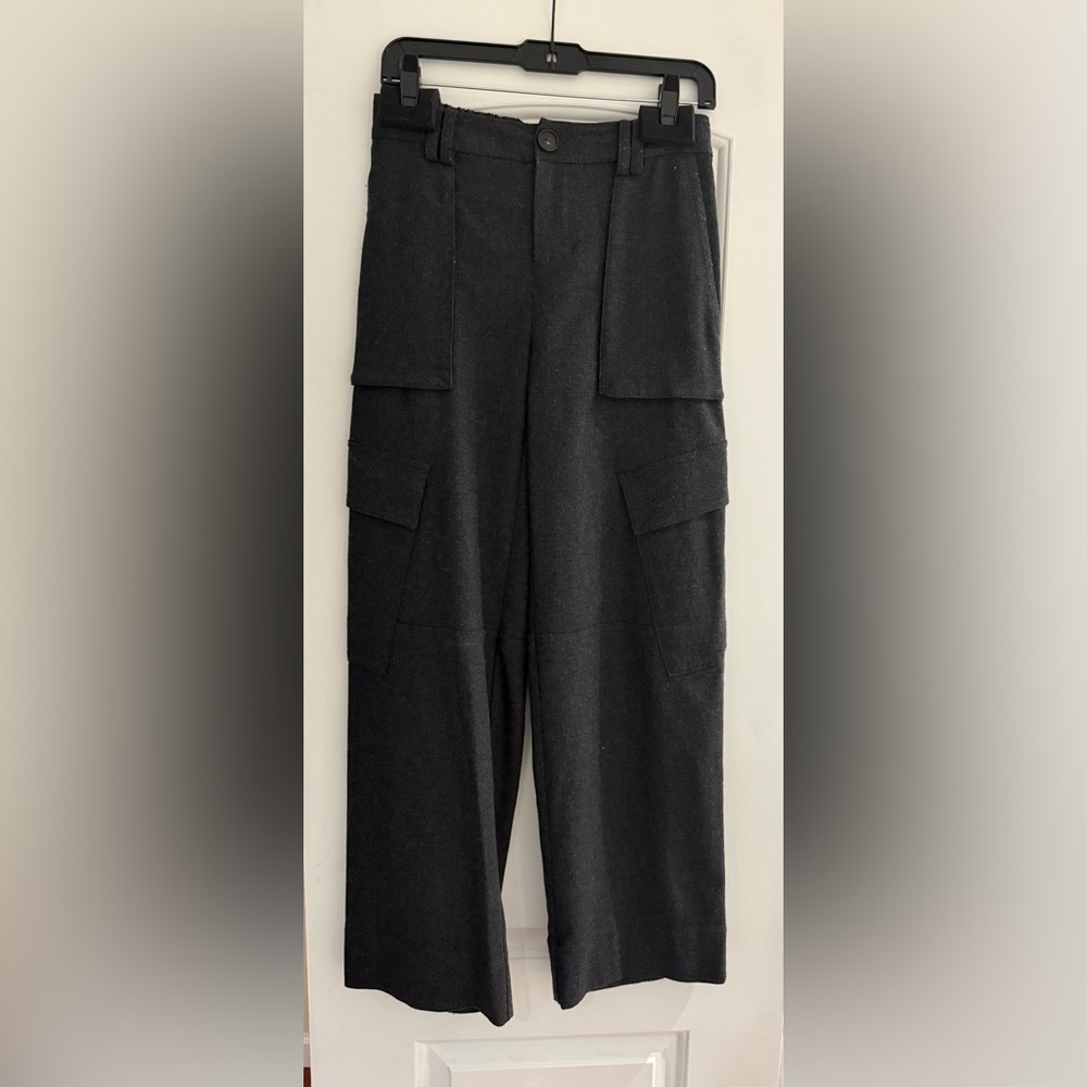 Vince grey flannel wool cargo pants 0